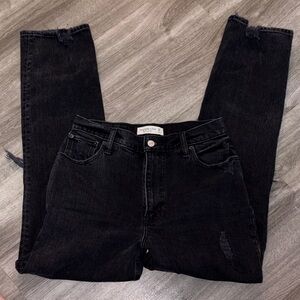 Abercrombie & Fitch Black Ultra High Rise Straight Leg Jeans